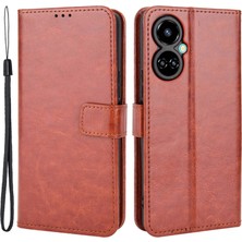 Hello-U Tecno Camon 19 4g Crazy Horse Doku Pu Deri + Tpu Stand Kapağı (Yurt Dışından)