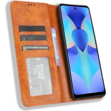 Hello-U Tecno Spark 10 Pro K17 Retro Pu Deri Kapak Standı Cüzdan Flip Folio Telefon Kılıfı (Yurt Dışından)