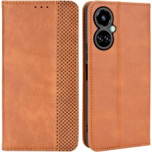 Hello-U Tecno Camon 19 4g Folio Flip Retro Pu Deri Cüzdan Kılıf (Yurt Dışından)