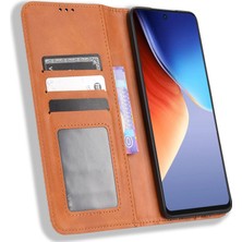 Hello-U Tecno Camon 19 4g Folio Flip Retro Pu Deri Cüzdan Kılıf (Yurt Dışından)