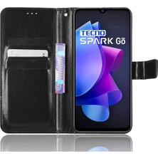 Hello-U Tecno Spark Go 2023 4g Pu Deri Cüzdan Telefon Kılıfı Crazy Horse Doku Çevirme Standı Kapağı (Yurt Dışından)