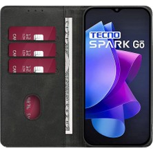 Hello-U Tecno Spark Go 2023 4g Standlı Deri Telefon Kılıfı Buzağı Dokusu Cüzdan Kapağı (Yurt Dışından)