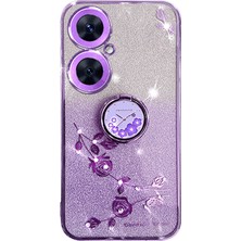 Hello-U Tecno Camon 19 Neo 4g Glitter Tpu Halka Kickstand Telefon Kapağı (Yurt Dışından)