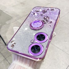 Hello-U Tecno Camon 19 Neo 4g Glitter Tpu Halka Kickstand Telefon Kapağı (Yurt Dışından)