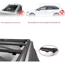 Drs Tuning Volkswagen Caravelle (T6) 2015 ve Sonrası ile Uyumlu Fly Model Ara Atkı Tavan Barı Siyah 4 Adet Bar