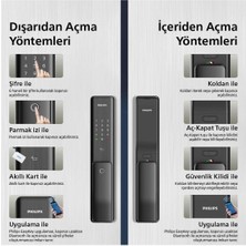 Dizaynaks Philips Akıllı Kapı Kilidi, Alpha-5hb, Uzaktan Bluetooth ile Açma ve Süreli Şifre Ayarlama