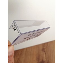 Şeffaf Etiket 10 Adet Pvc Etiketlik Dik Şekilde 20MM Kalınlığa Geçme Asma Etiketlik 8x4 cm Raf Önü Teşhir Vitrin