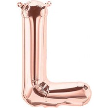 Kidspartim L Harfi Rose Gold Folyo Balon 34 Inç 80 cm