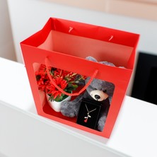 Platin Gift Seni Seviyorum Premium Çanta Kırmızı Gül Kolye