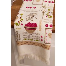 Cnr Garden 2'li Saçaklı Baskılı %100 Pamuk 40X60 cm El Yüz Mutfak Havlusu Yumuşak Desenli Su Emici Havlu