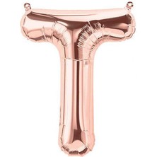 Kidspartim T Harfi Rose Gold Folyo Balon 34 Inç 80 cm