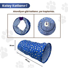 Miyav Dayanıklı Kedi Tüneli 60 Cm Taşınabilir Ve Katlanabilir Saklanma Tüneli Kediler Için Dinlenme Alanı