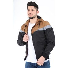 Stil Kombin Bill Üçgen Parçalı Kapşonlu Mevsimlik Mont 1220