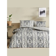 Taç Ranforce Genç Modası Çift Kişilik Nevresim Takımı Edwina Gri