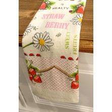 Cnr Garden 3'lü Pamuklu Baskılı Havlu Seti 30X50 cm El Yüz Mutfak Havlusu Yumuşak Desenli Su Emici Set