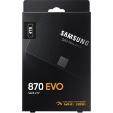 Samsung 870 Evo 4tb MZ-77E4T0BW 560MB-530MB/SN Sata3 2.5" SSD 5 Yıl Samsung Turkıye Garantili