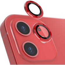 Etiget iPhone 12 Mini Kamera Koruyucu Lens Alüminyum Alışımlı Cam (kırmızı)