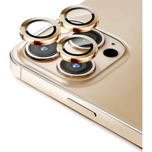 Etiget iPhone 12 Pro Max Kamera Koruyucu Lens Alüminyum Alışımlı Cam (gold)