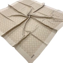 Aker 90 X90 Bej Elegance Monogram Eşarp 1090500-933