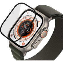 Microcase Apple Watch Ultra 2 Tam Kaplayan Kavisli Ekran Koruyucu 3D Pet Film - Siyah AL3385