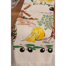 Cnr Garden 5'li Saçaklı Pamuklu 40X60 cm %100 Pamuk Baskılı Havlu Seti El Yüz Mutfak Havlusu Yumuşak Desenli Su Emici Set