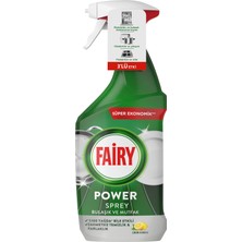 Fairy Power Sprey, 3’ü 1 arada, Bulaşıklarınız Ve Mutfağınız Için Zahmetsiz Temizlik Ve Parlaklık, Limon Kokulu, 800ml