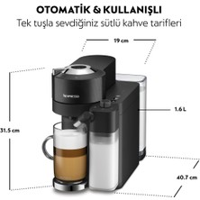 Nespresso Vertuo Latissima Süt Çözümlü Kahve Makinesi, Siyah