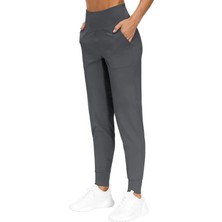Genius Store Kadın Yüksek Bel Yoga Koşu Egzersiz Joggers Hafif Eşofman Altı Joger-Eşofman