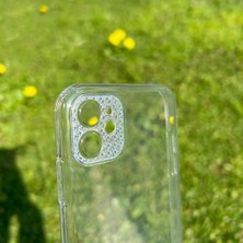 Bumudur Aksesuar iPhone 11 Taşlı Lens Korumalı Şeffaf Kılıf