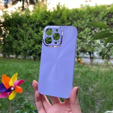 Bumudur Aksesuar iPhone 13 Pro Mor Prizma Desenli Cam Görünümlü Kılıf