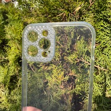 Bumudur Aksesuar iPhone 12 Pro Taşlı Lens Korumalı Şeffaf Kılıf