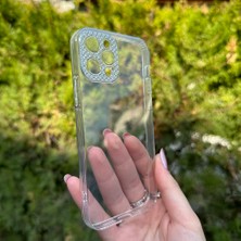 Bumudur Aksesuar iPhone 12 Pro Taşlı Lens Korumalı Şeffaf Kılıf