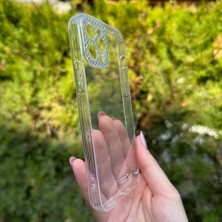 Bumudur Aksesuar iPhone 12 Pro Taşlı Lens Korumalı Şeffaf Kılıf