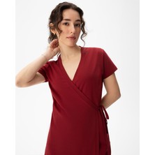 Ayma Active ̇sangria Organik Pamuk Belden Bağlanabilen Kruvaze Elbise