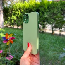 Bumudur Aksesuar iPhone 11 Yeşil Metal Kamera Korumalı Silikon Kılıf