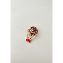 Renkli Mineli Taşlı balon Broş (En:2cm Boy:4cm)