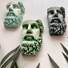 Mes Reves Design Antik Eskitme Dekoratif  Poseidon Beton Biblo Heykel 3'lü Set Ev Dekor Duvar Dekoru