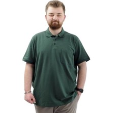 Superxl Büyük Beden Erkek T-Shirt Polo Yaka Cepli Klasik 20550 Nefti