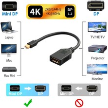 Koodmax - 4K@60Hz Mini Displayport (Thunderbolt) Erkek To Displayport Dişi Çevirici Kablo