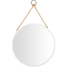 Altıntepe Ahşap Çerçeve Boyalı Ipli Ayna Beyaz Q50