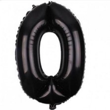 Kidspartim 0 Rakam Siyah Folyo Balon 40 Inç 100  cm