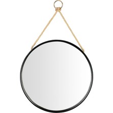 Altıntepe Ahşap Çerçeve Boyalı Ipli Ayna Siyah Q50