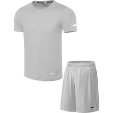 Ghassy Co. Erkek 2'li Set Nem Emici Koşu Egzersiz Şort T-Shirt Takım