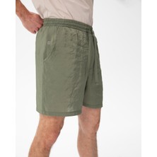 Ayma Active Erkek Haki Modal Şort - Hafif ve Serin, Bel Lastikli Bağcıklı, Yan Cepli, Nefes Alan Günlük Şort