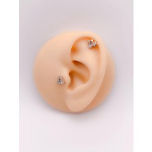 Trinos Cerrahi Çelik Piercing Zirkon Taşlı Yıldız Kümesi Kıkırdak Helix Tragus PIERCING(1ADET)