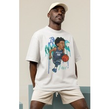 Fuddy Moda Unisex Ja Morant Baskılı T-Shirt Erkek-Kadın Basketbol Temalı T-Shirt