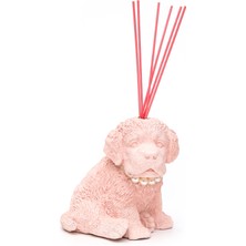 Missi Inci Kolyeli Pembe Köpek Heykel Vanilya Sandal Oda Kokusu