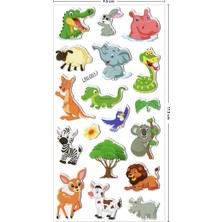 Bear & Pear Hayvanlar Alemi Kendinden Yapışkanlı Kabartmalı Sticker Çocuk Çıkartmaları