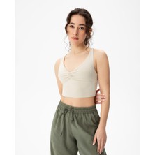 Krema Ecovero Göğüs Pedli Büzgülü Askılı Büstiyer