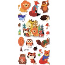 Bear & Pear Hayvanlar Alemi Kendinden Yapışkanlı Kabartmalı Sticker Çocuk Çıkartmaları